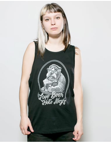Love Beer Hate Nazis - No Borders - Tanktop - Black - @ No Borders