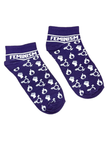 Feminism - No Borders - Quarter Socken - Purple