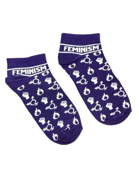 Feminism - No Borders - Quarter Socken - Purple