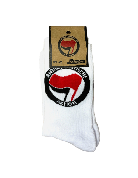 Antifa - No Borders - Socken - White