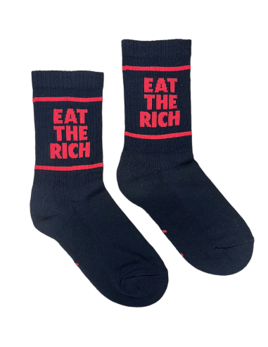 Eat the Rich - No Borders - Socken - Black/Red