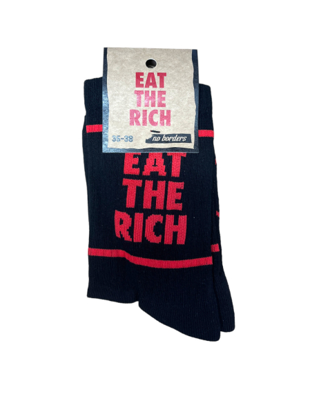 Eat the Rich - No Borders - Socken - Black/Red
