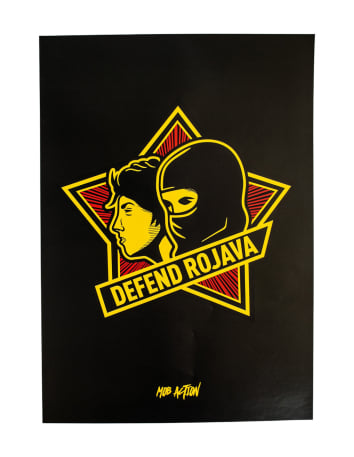 Defend Rojava - Mob Action - T-Shirt tailliert - Black - @ No Borders