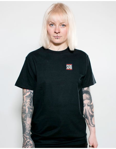 FCK AFD - No Borders - T-Shirt - Patch - Black