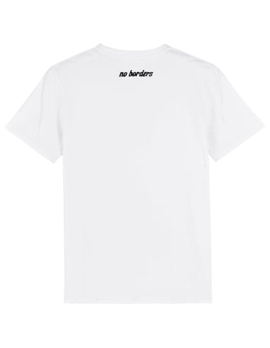Kein Mensch ist illegal - No Borders - T-Shirt - White/Black - @ No Borders