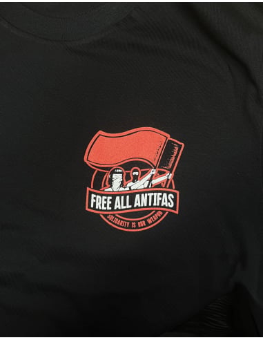 Free All Antifas III - Mob Action - SOLI T-Shirt - Pocket - Black - @ No Borders