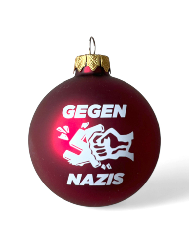 Gegen Nazis - Weihnachtsbaumkugel - Rot