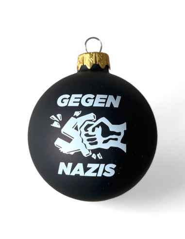 Gegen Nazis - Weihnachtsbaumkugel - Schwarz