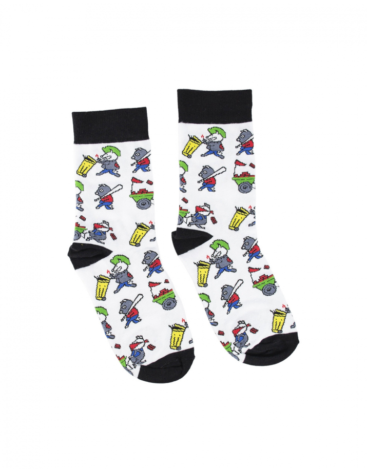 Riot Pigs - Mob Action - Socks - White