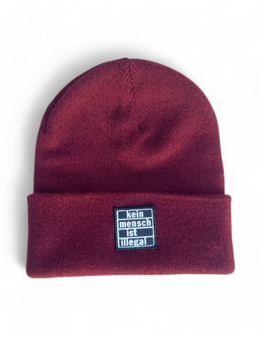 Kein Mensch ist illegal - Winter Hat - Burgundy