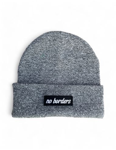 No Borders Logo - Winter Hat - Heather Grey