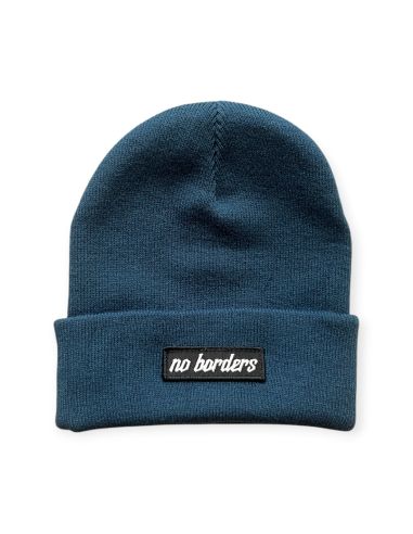 No Borders Logo - Wintermütze - Petrol