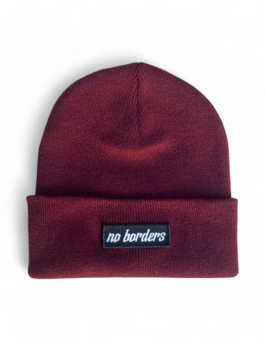 No Borders Logo - Winter Hat - Burgundy