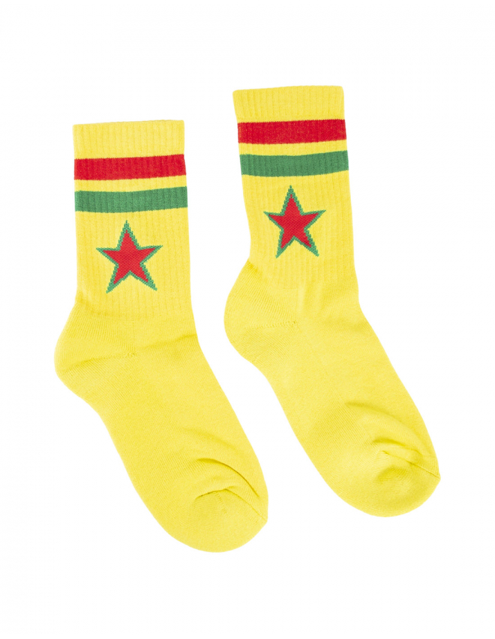 Defend Rojava - No Borders - Socken - Yellow
