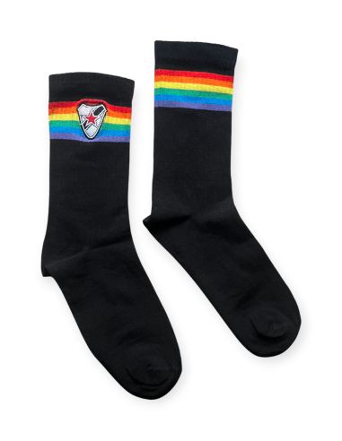 Roter Stern Leipzig - Rainbow Socken - Stick - Schwarz