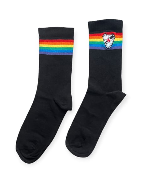 Roter Stern Leipzig - Rainbow Socken - Stick - Schwarz