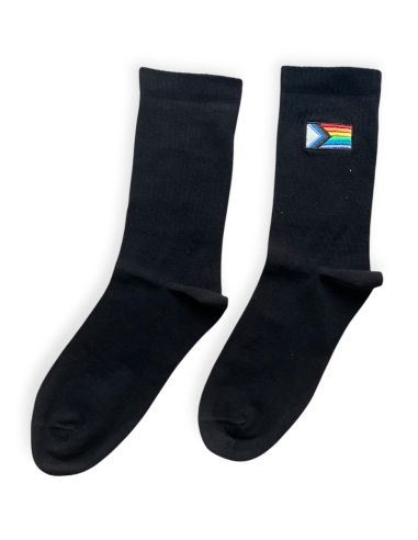 Progress Pride - Socken - Sticklogo - Schwarz