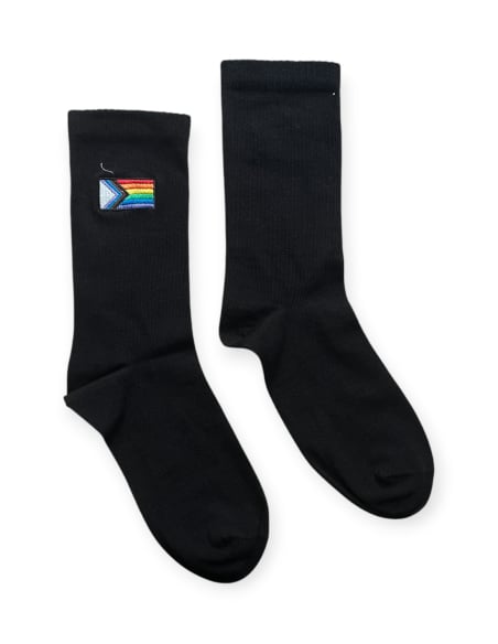 Progress Pride - Socken - Sticklogo - Schwarz