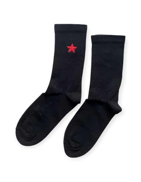 Red Star - Socken - Sticklogo - Schwarz