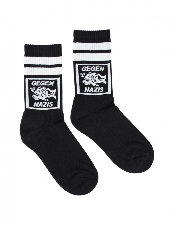 Gegen Nazis - No Borders - Socken - Black