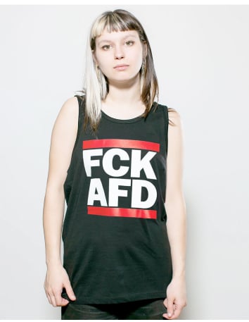 FCK AfD - T-Shirt - Tailliert - No Borders - Schwarz - @ No Borders