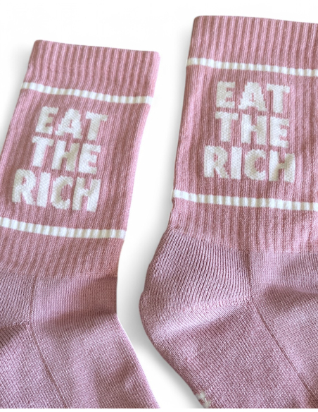 Eat the Rich - No Borders - Socken - Rosa/Weiß Eat the Rich - No Borders - Socken - Rosa/Weiß