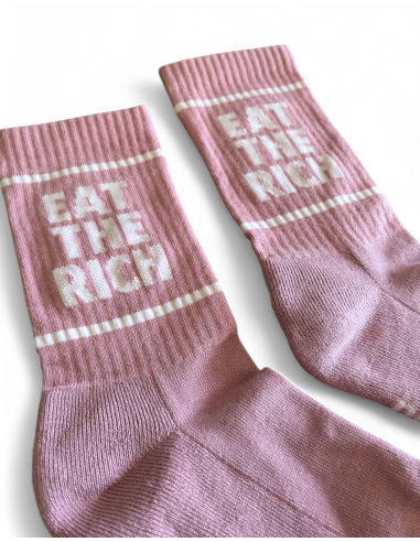 Eat the Rich - No Borders - Socks - Pink/White - @ No Borders