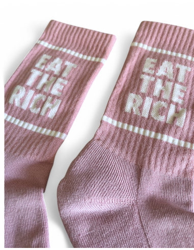 Eat the Rich - No Borders - Socks - Pink/White - @ No Borders