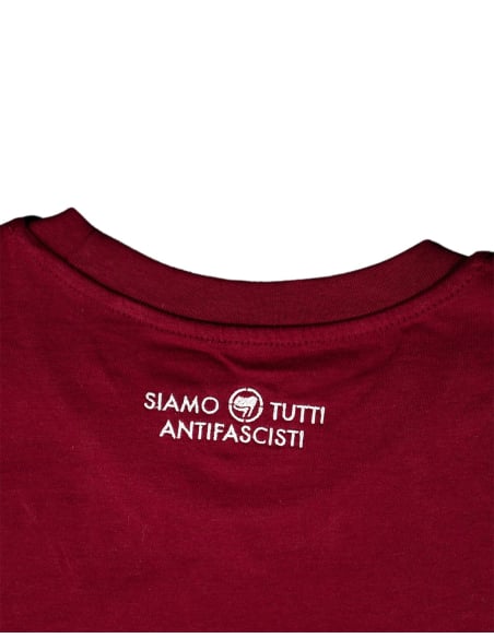 Siamo Tutti Antifascisti - No Borders - T-Shirt - Burgundy
