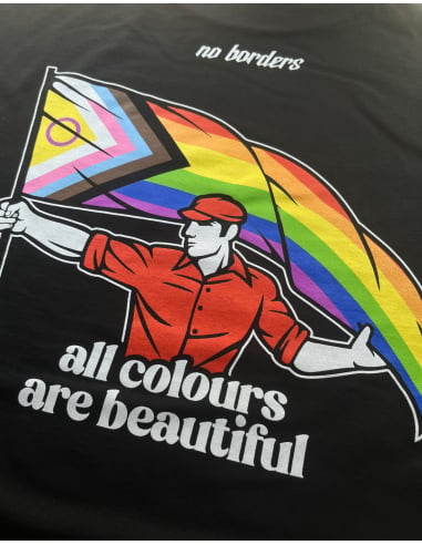 All Colours Are Beautiful - Flag - T-Shirt - Black - @ No Borders