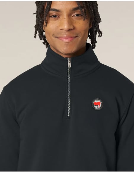 Siamo Tutti Antifascisti - Half Zip - Mob Action - Schwarz - Front