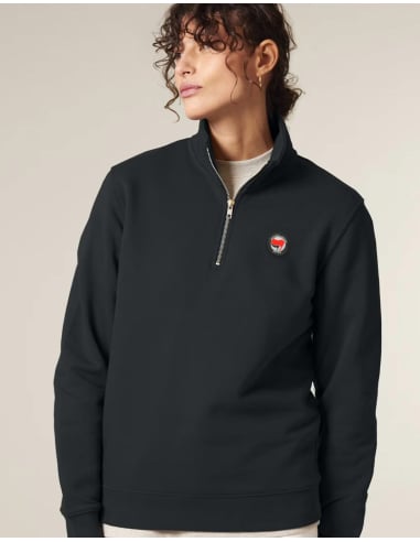 Siamo Tutti Antifascisti - Half Zip - Mob Action - Schwarz - @ No Borders