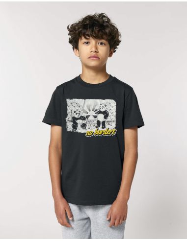 Panda - No Borders - T-Shirt Kids - Black - Front