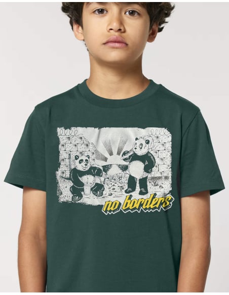 Panda - T-Shirt - Kids - No Borders - Glazed Green