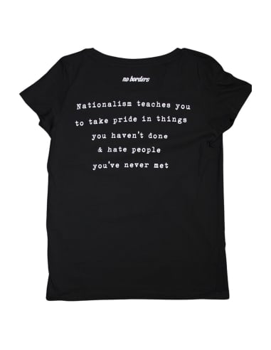 Nationalism Sucks - No Borders - T-Shirt tailliert - Black - @ No Borders