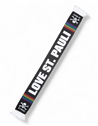 Seidenschal - Love St. Pauli Hate Racism - Schwarz - Vorderseite