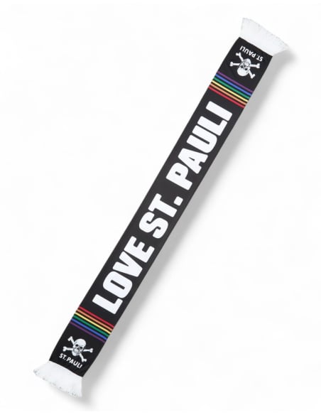 Seidenschal - Love St. Pauli Hate Racism - Schwarz - Vorderseite