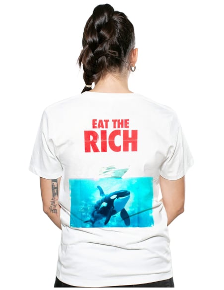 Eat the Rich - No Borders - T-Shirt - White