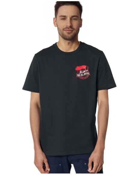 Soli-T-Shirt - Free All Antifa - Pocket - Schwarz