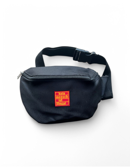 Kein Mensch ist illegal - No Borders - Gürteltasche - Roter Patch