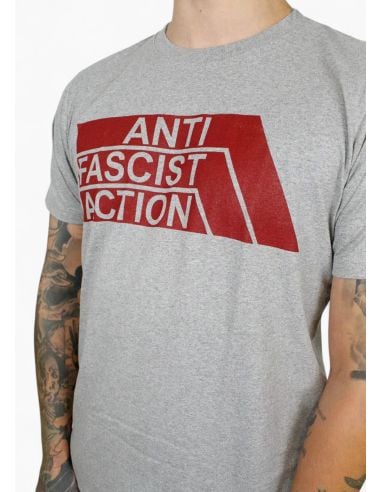 Anti Fascist Action - True Rebel - T-Shirt - Grey/Burgundy - @ No Borders