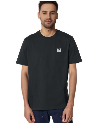 161 - No Borders - T-Shirt - Embroidered Logo - Black - @ No Borders