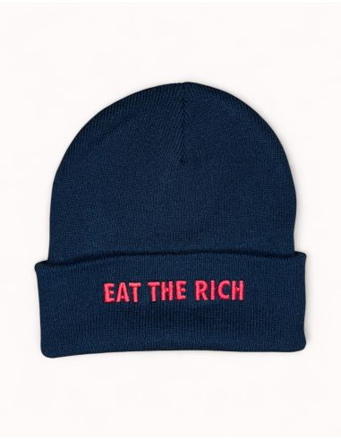 Eat The Rich - No Borders - Wintermütze - Sticklogo - Schwarz/Rot - @ No Borders