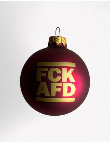 FCK AFD - No Borders - Weihnachtsbaumkugel - Rot - @ No Borders