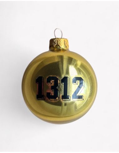 1312 - No Borders - Christmas bauble - Gold - @ No Borders