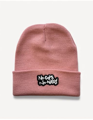 No Cops No Nazis - Mob Action - Wintermütze - Patch - Lachs - @ No Borders