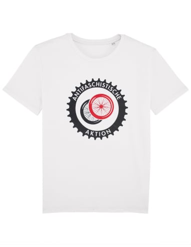 Fahrrad Antifa - No Borders - T-Shirt - Front Print - White - @ No Borders