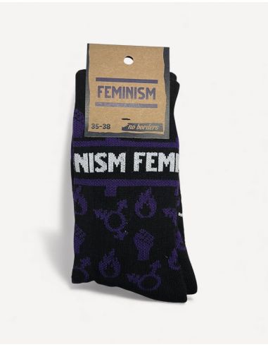 Feminism - Socks - Black - No Borders - @ No Borders