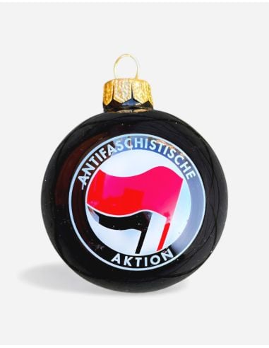 Antifa - Weihnachtsbaumkugel - Schwarz - @ No Borders