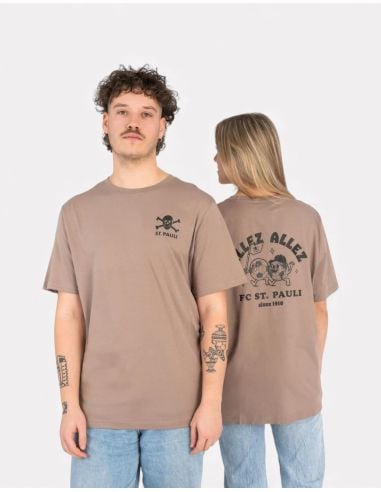 St. Pauli - T-Shirt "Allez Allez" - unisex - Hellbraun/Schwarz - @ No Borders